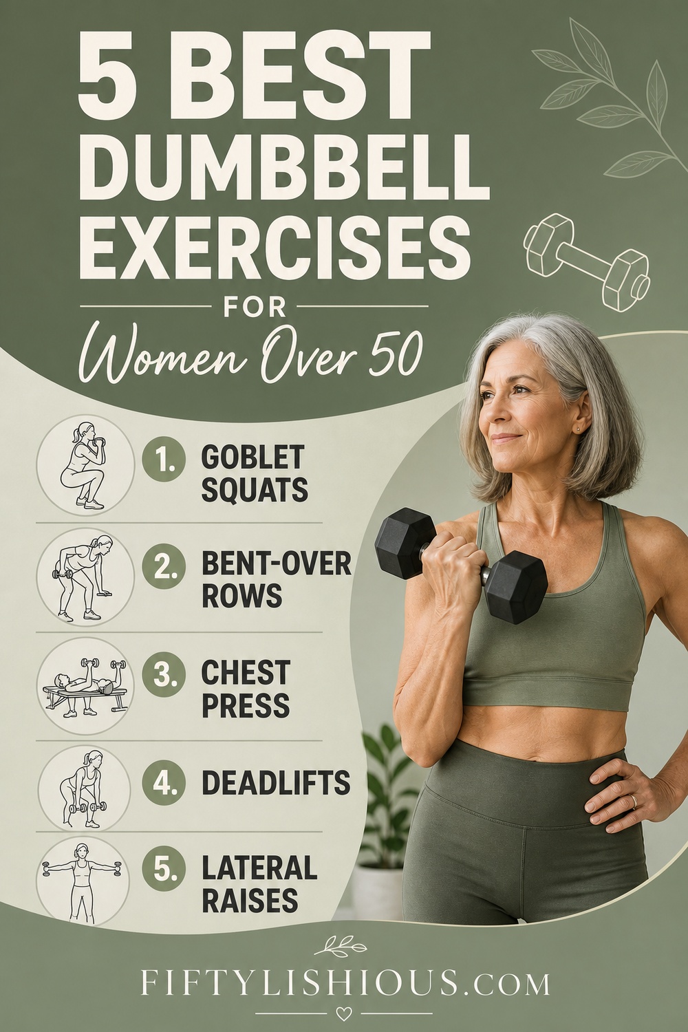 5 Best Dumbbell Exercises for Women Over 50 — Sage Green Pin