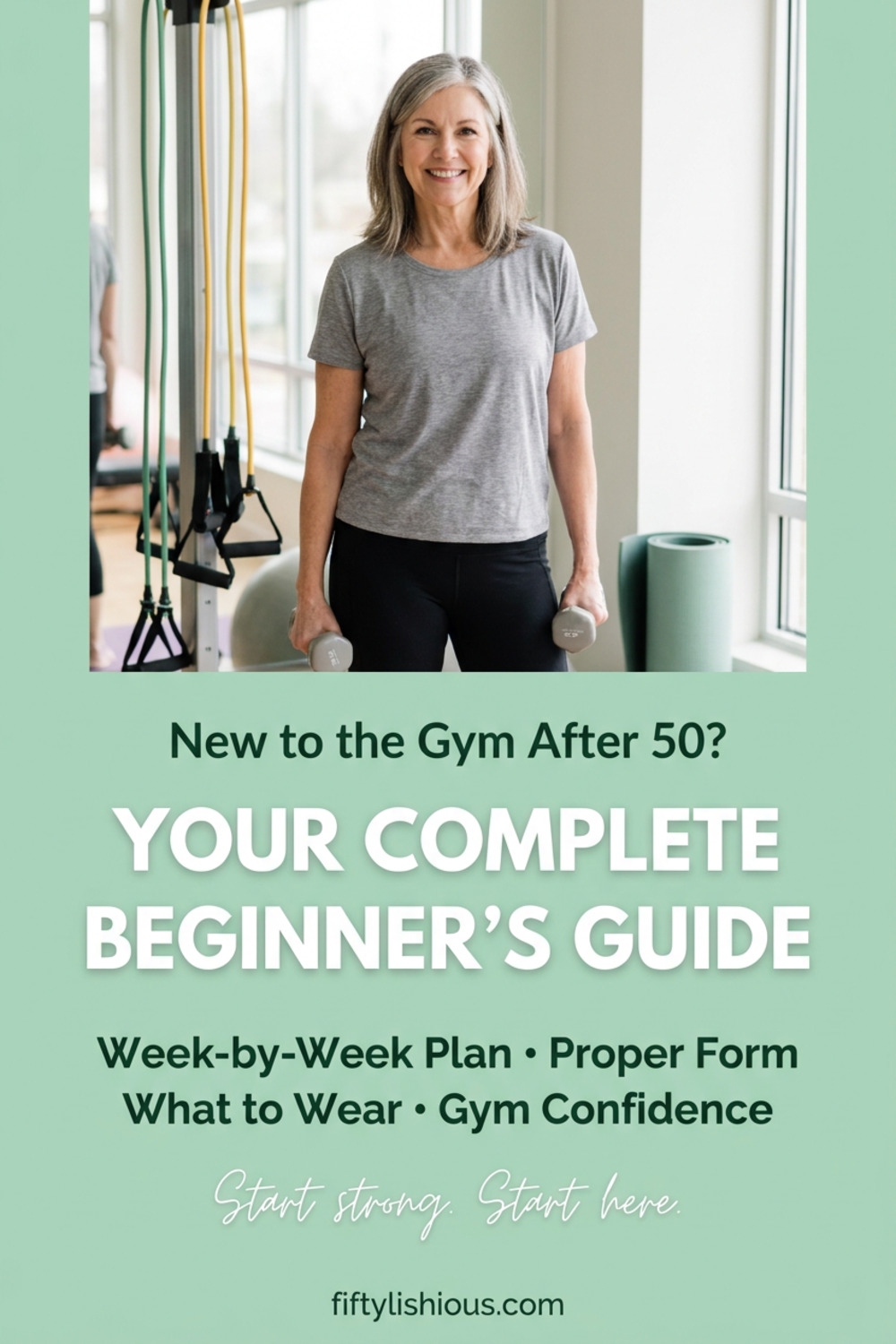 Beginner Gym Routine for Over 50s — Soft Mint & White Pin (NEW)