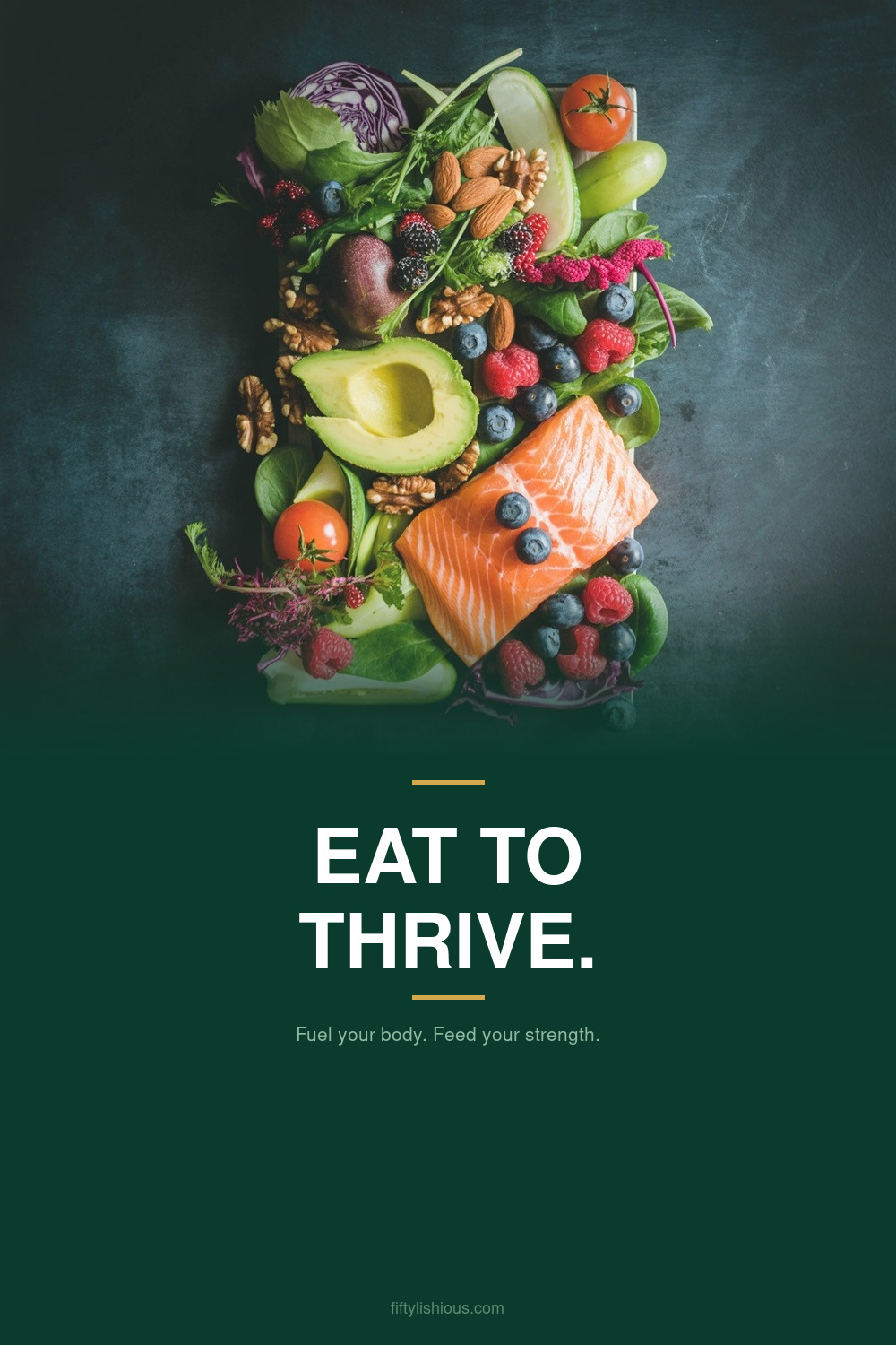 EAT TO THRIVE — Emerald & Gold Minimal Pin (NEW)