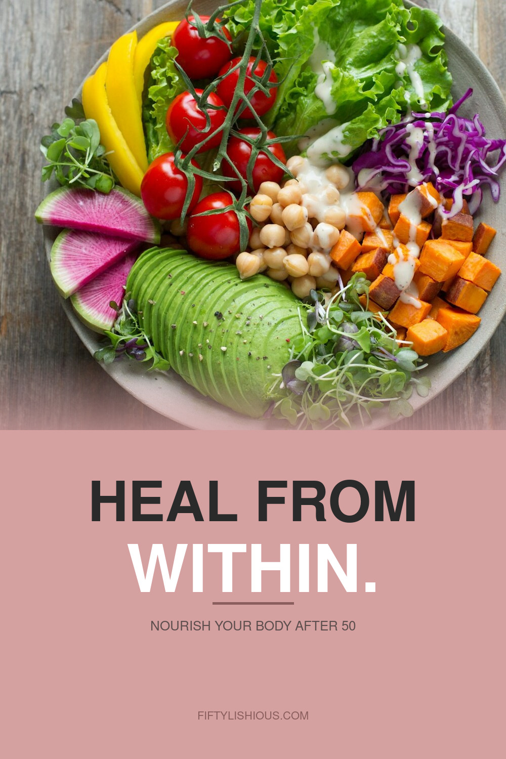 HEAL FROM WITHIN — Blush Pink & Charcoal Minimal Pin