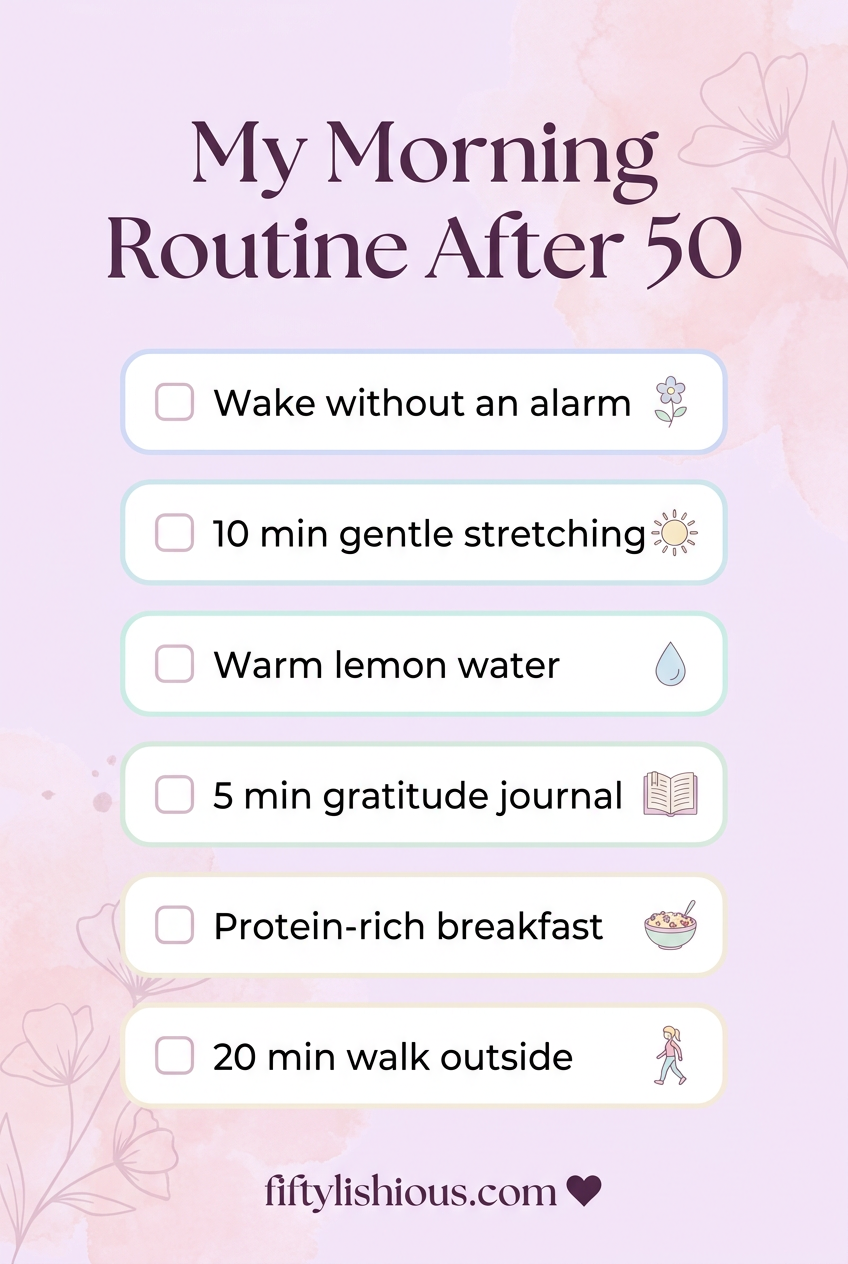 My Morning Routine After 50 — Pastel Checklist (NEW)
