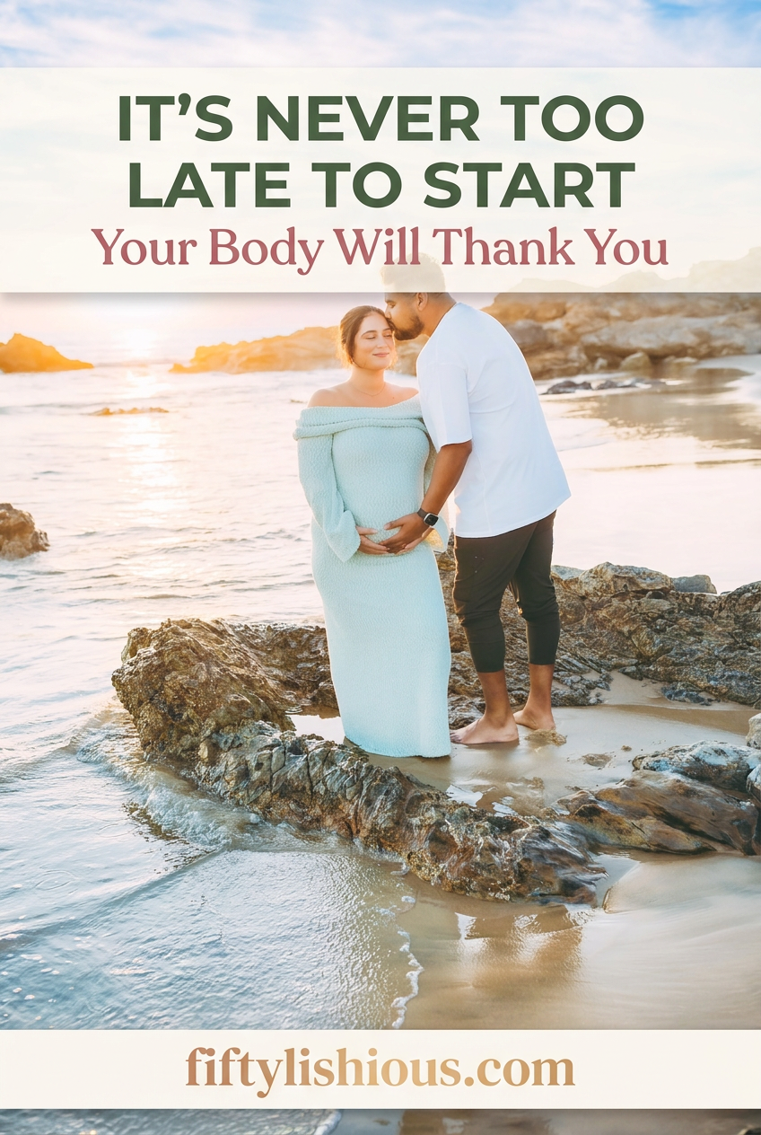 It's Never Too Late to Start — Motivational Lifestyle Pin