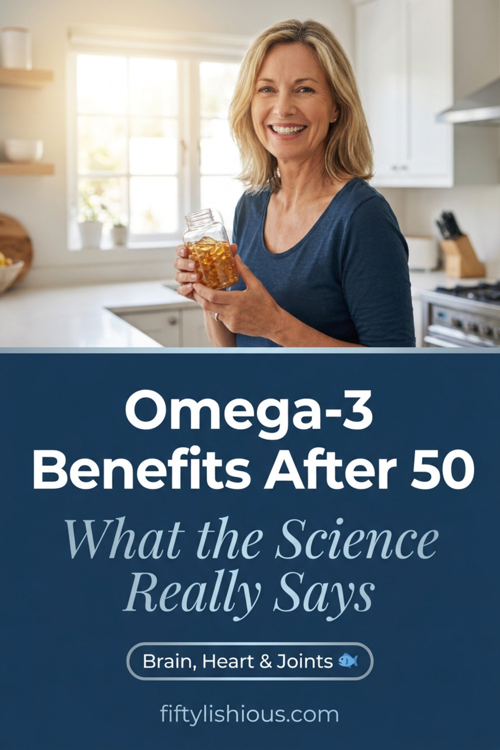 Omega-3 Benefits After 50 — Ocean Blue Lifestyle Pin (NEW)