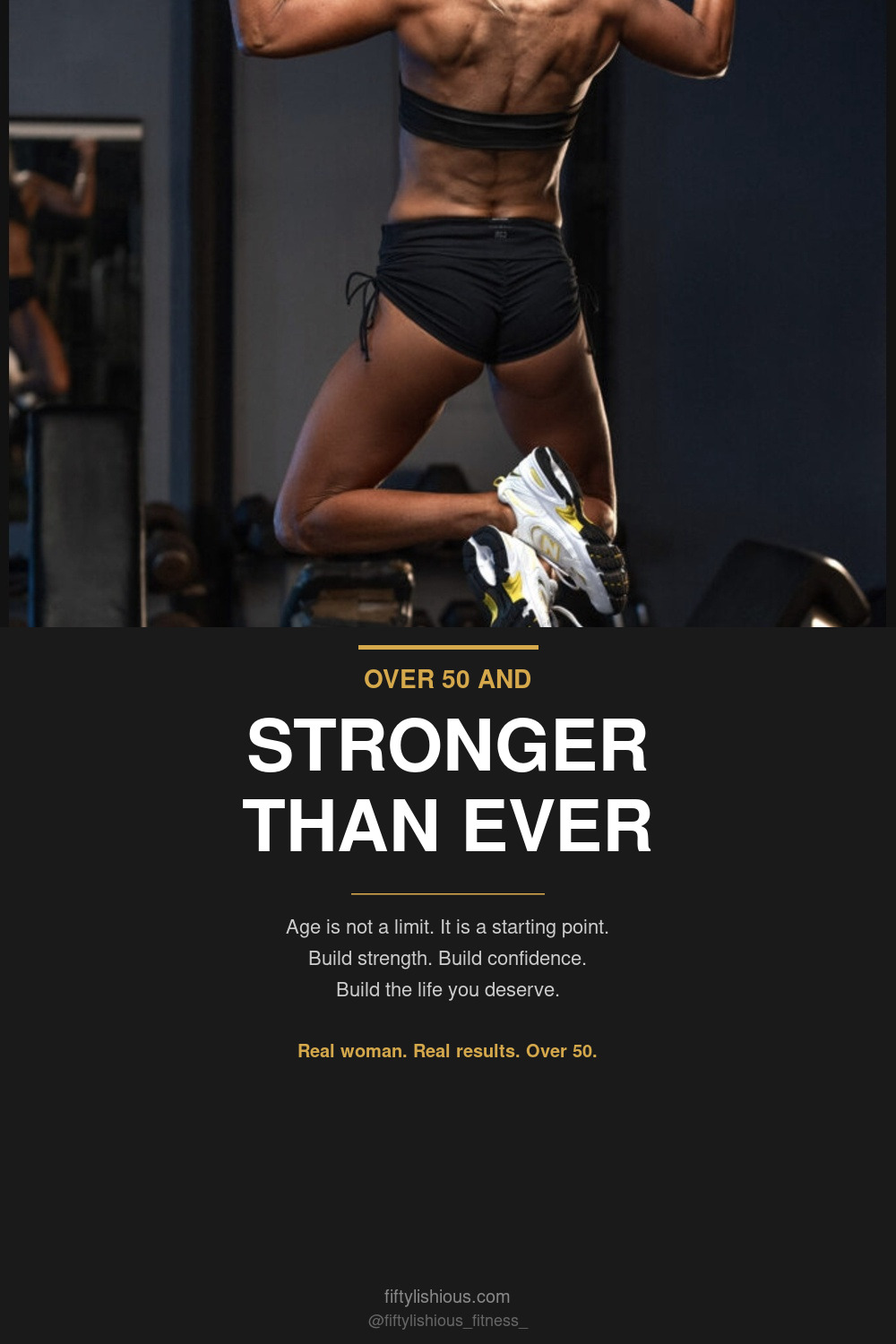 Over 50 & Stronger Than Ever — Black & Gold Motivational Pin (NEW)