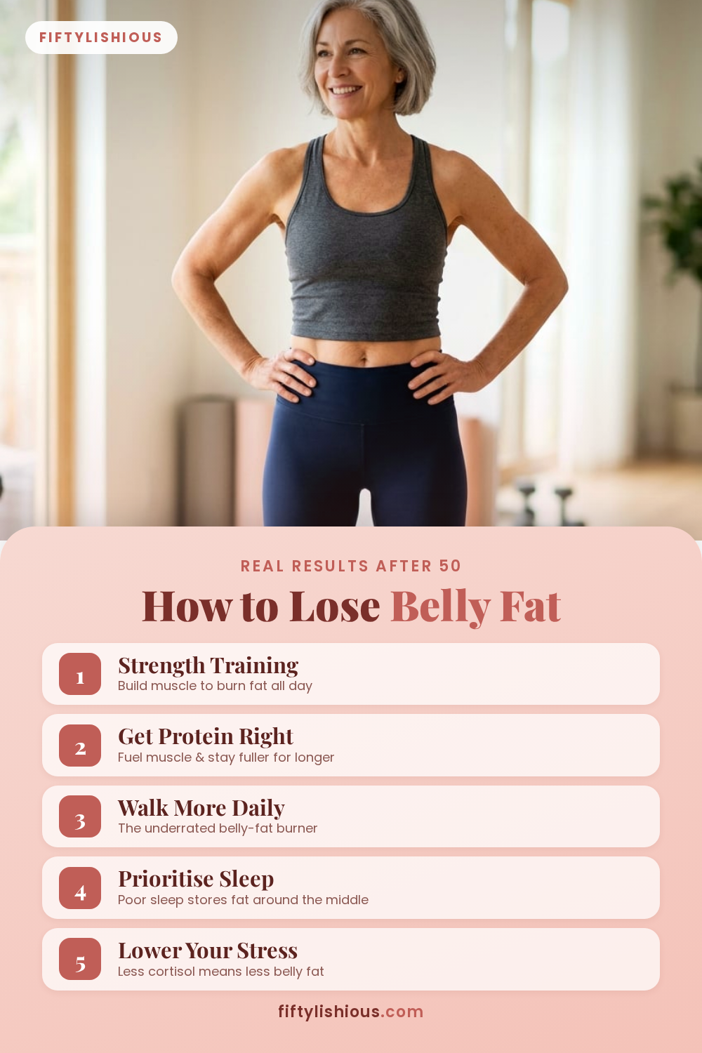 How to Lose Belly Fat After 50 — Blush Editorial Magazine Pin