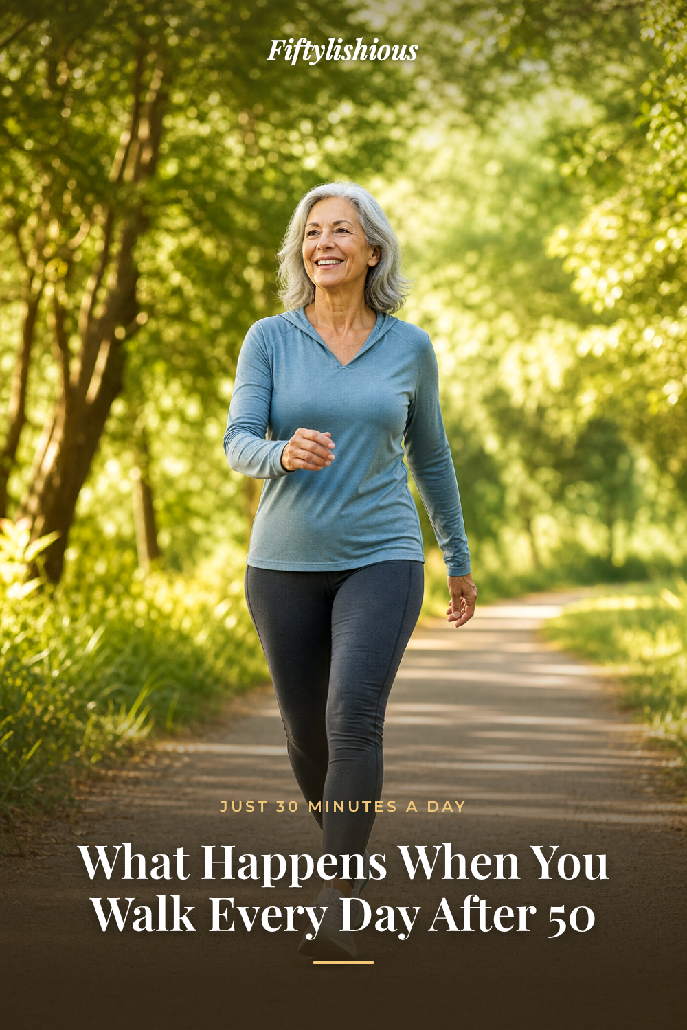 What Happens When You Walk Every Day After 50 — Minimal-Text Photo Pin