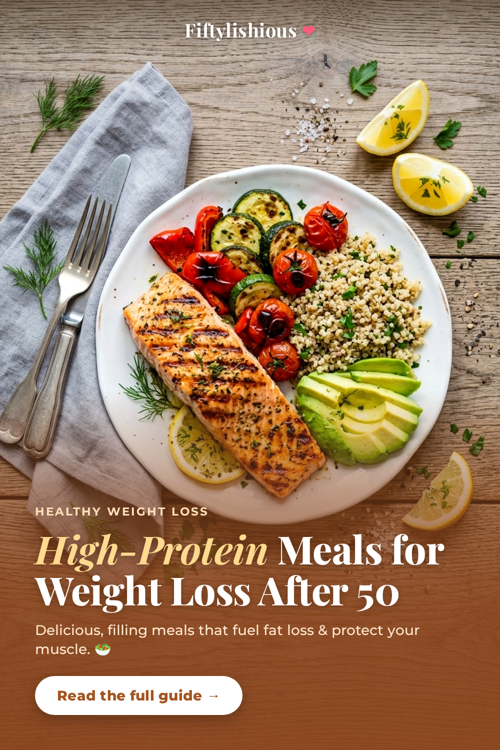 High-Protein Meals for Weight Loss After 50 — Click-Optimised Pin