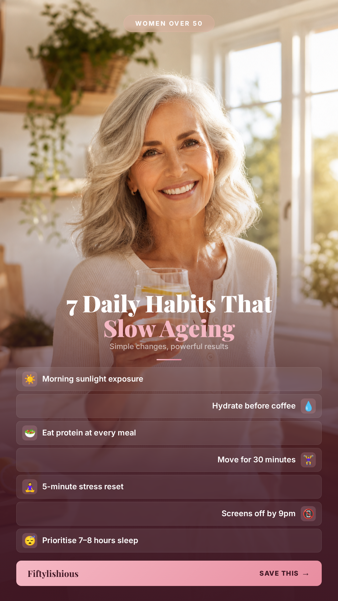7 Daily Habits That Slow Ageing After 50 — Rose Gold Alternating Cards Pin (NEW)