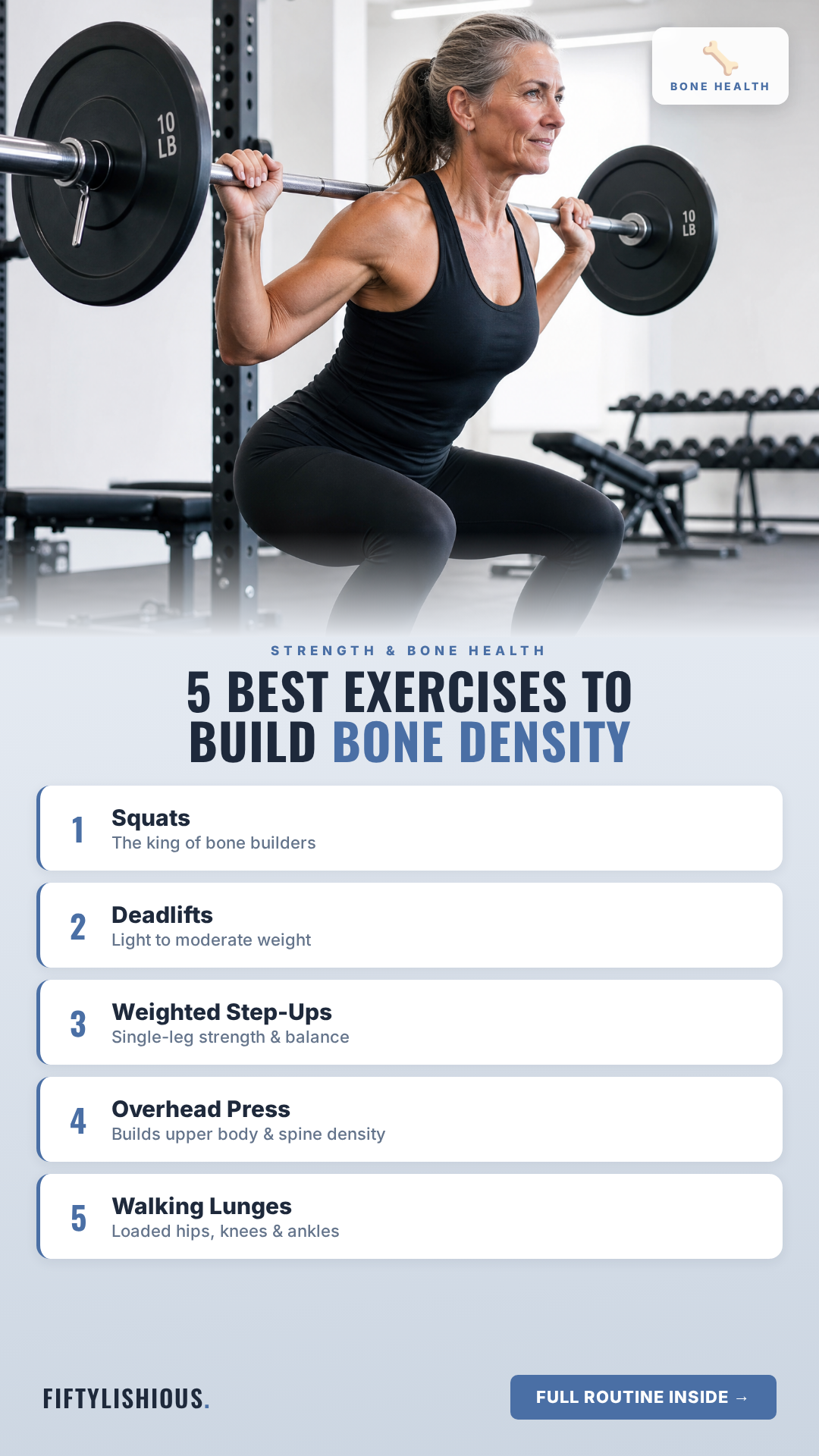 5 Best Exercises to Build Bone Density After 50 — Steel Blue Clinical Fitness Pin (NEW)