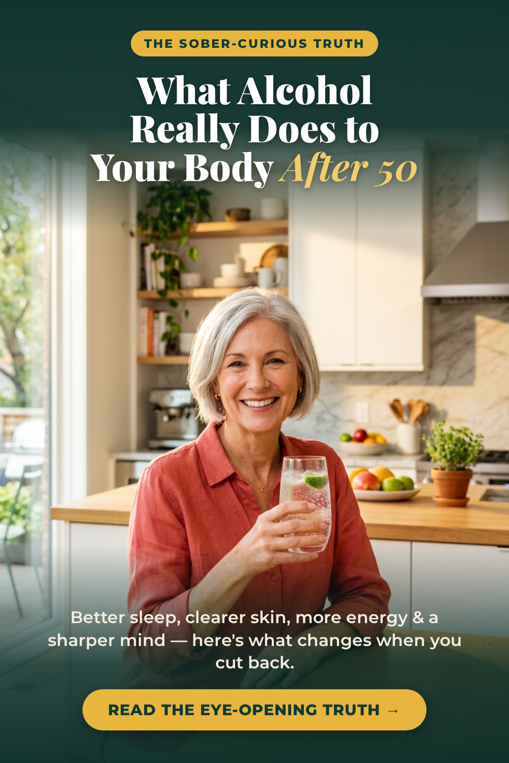 What Alcohol Really Does to Your Body After 50 — Emerald & Gold Editorial Photo Pin (NEW STYLE)