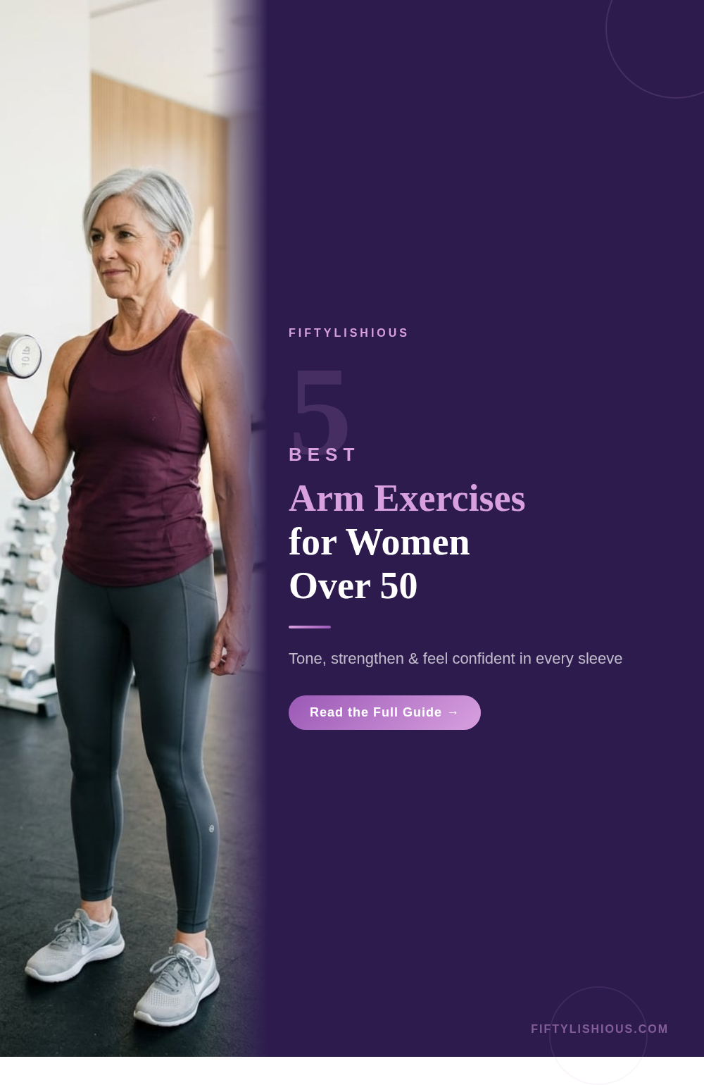 5 Best Arm Exercises for Women Over 50 — Deep Purple Side-by-Side Pin